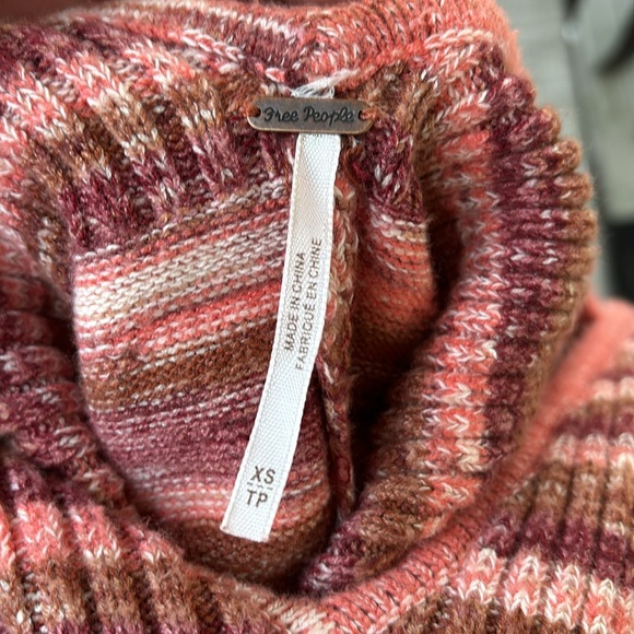 FREE PEOPLE LADIES ORANGE BROWN COTTON BLEND KNIT WIDE CROP LEG BOHO JUMPER-XS - Picture 7 of 13